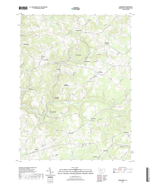 Commodore Pennsylvania US Topo Map Image