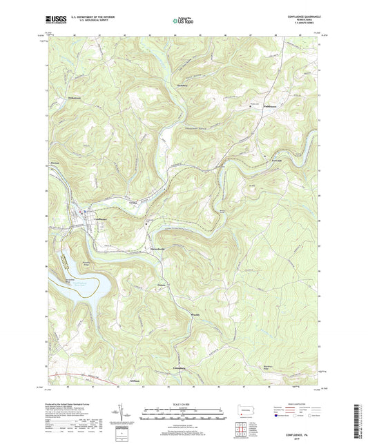 Confluence Pennsylvania US Topo Map Image