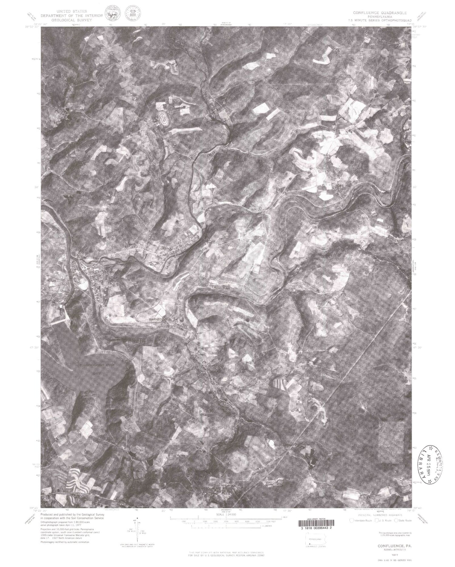Classic USGS Confluence Pennsylvania 7.5'x7.5' Topo Map Image