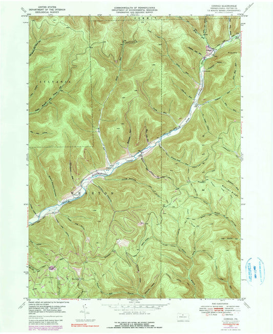 USGS Classic Conrad Pennsylvania 7.5'x7.5' Topo Map Image