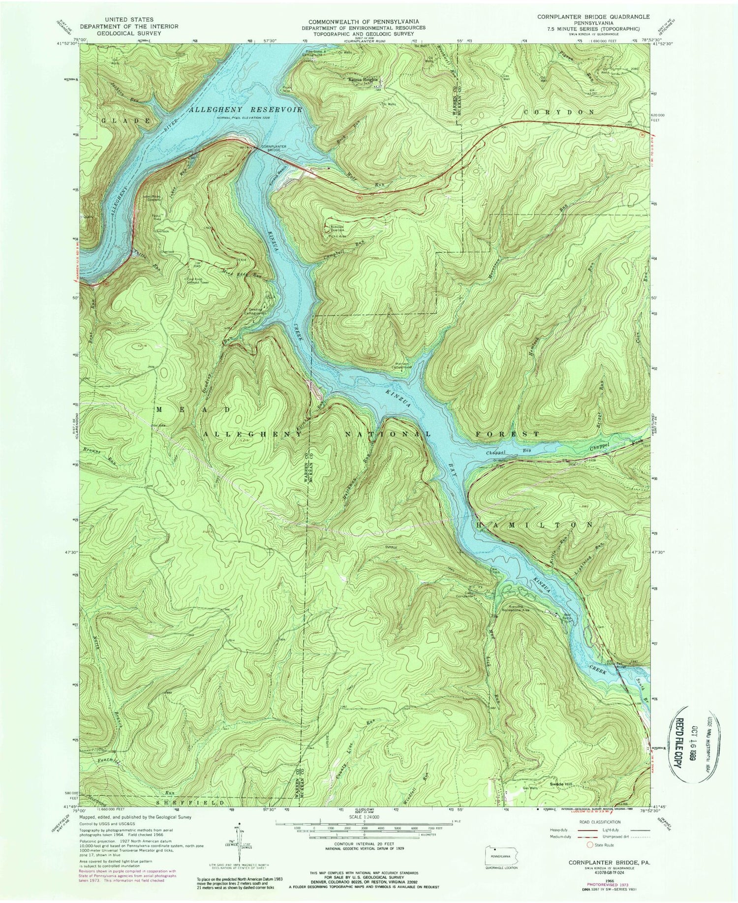 USGS Classic Cornplanter Bridge Pennsylvania 7.5'x7.5' Topo Map Image