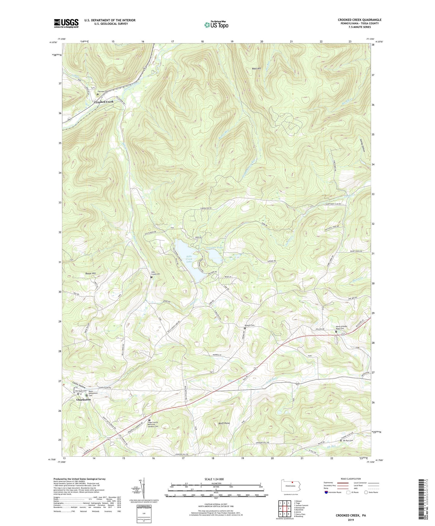 Crooked Creek Pennsylvania US Topo Map Image