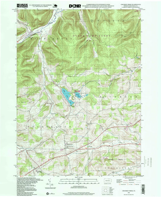 Classic USGS Crooked Creek Pennsylvania 7.5'x7.5' Topo Map Image