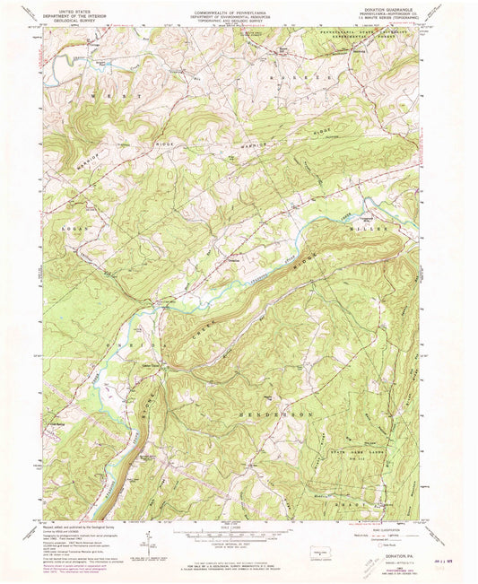 Classic USGS Donation Pennsylvania 7.5'x7.5' Topo Map Image