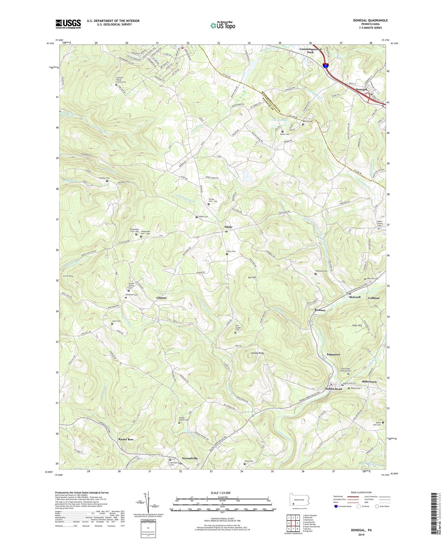 Donegal Pennsylvania US Topo Map Image