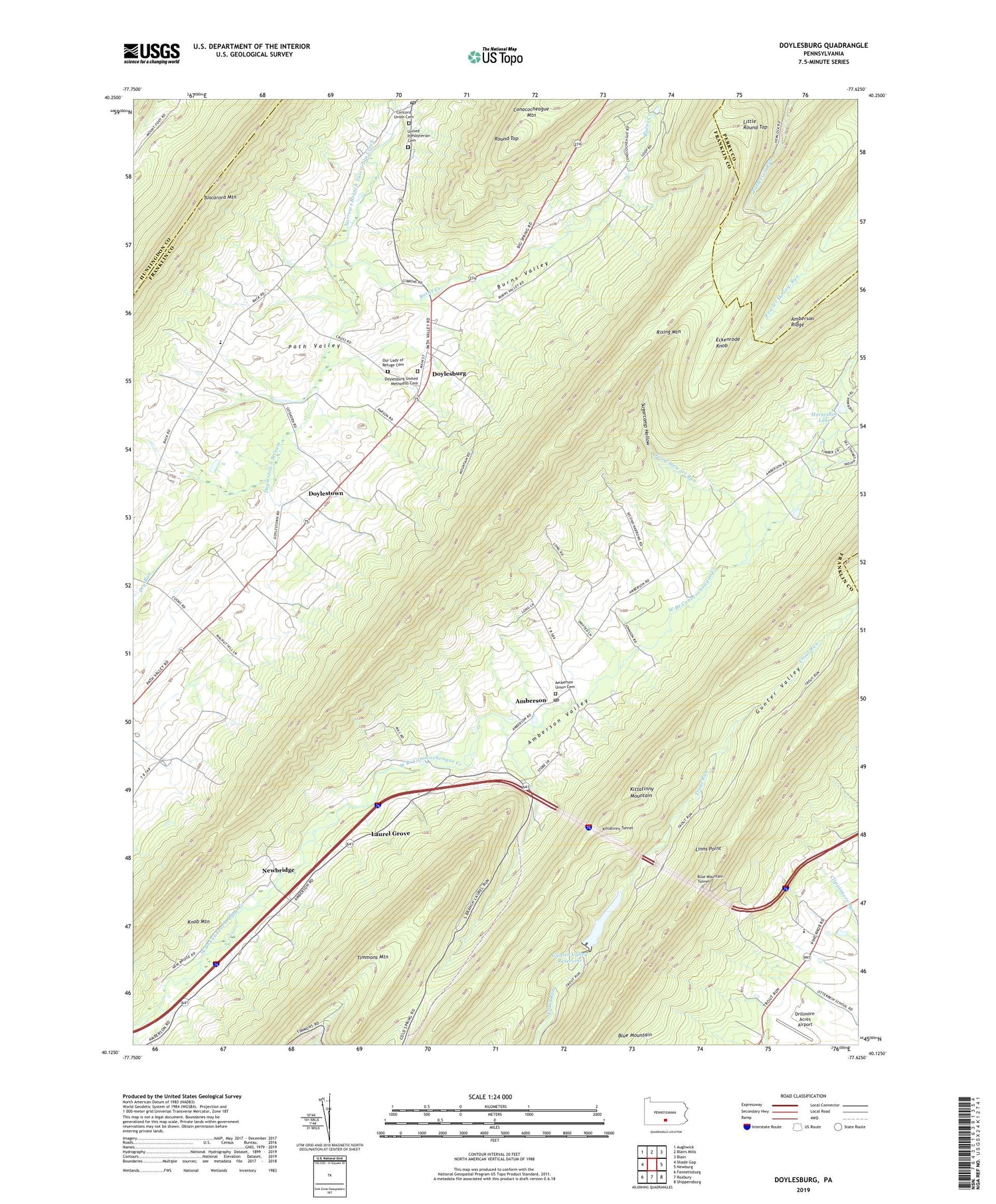 Doylesburg Pennsylvania US Topo Map Image