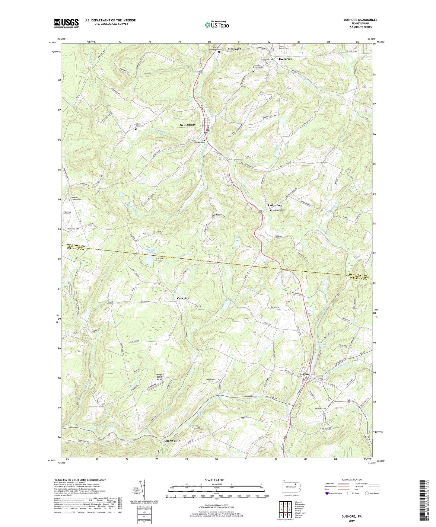 Dushore Pennsylvania US Topo Map Image