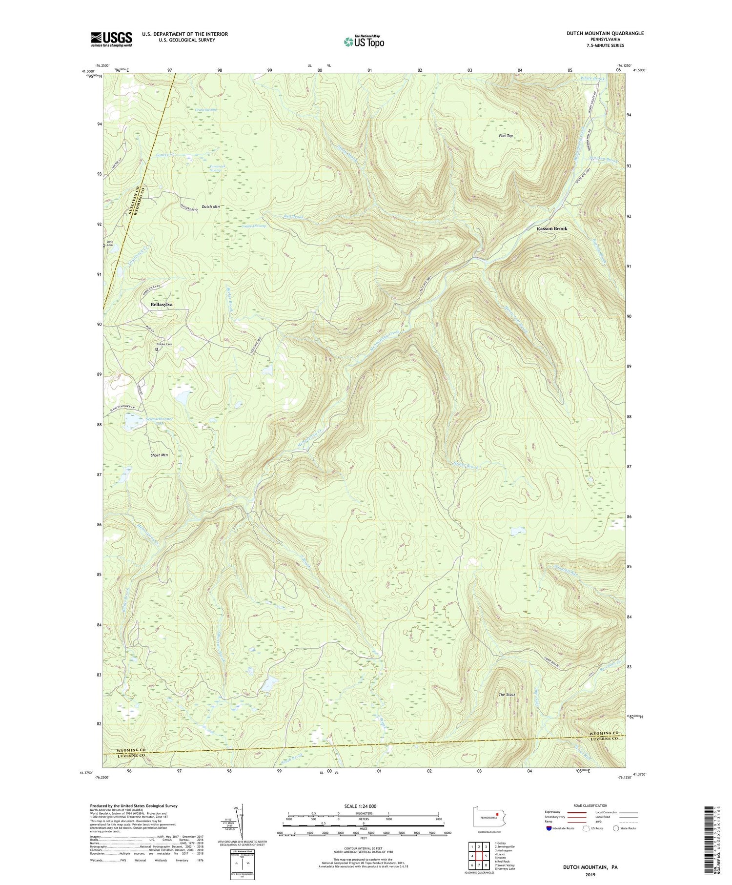 Dutch Mountain Pennsylvania US Topo Map Image