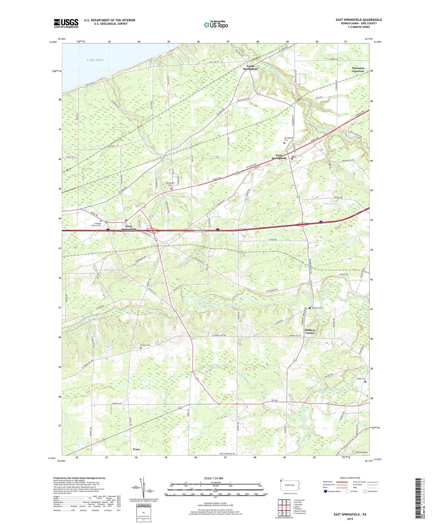 East Springfield Pennsylvania US Topo Map Image