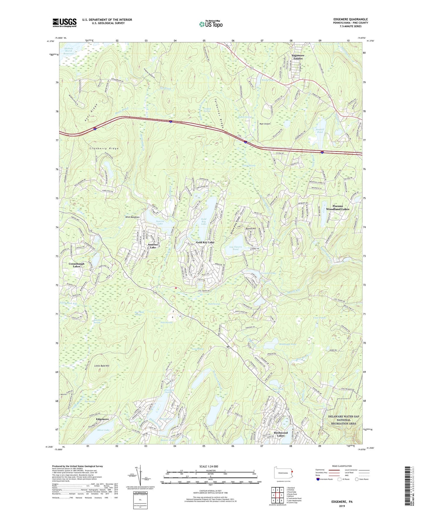 Edgemere Pennsylvania US Topo Map Image