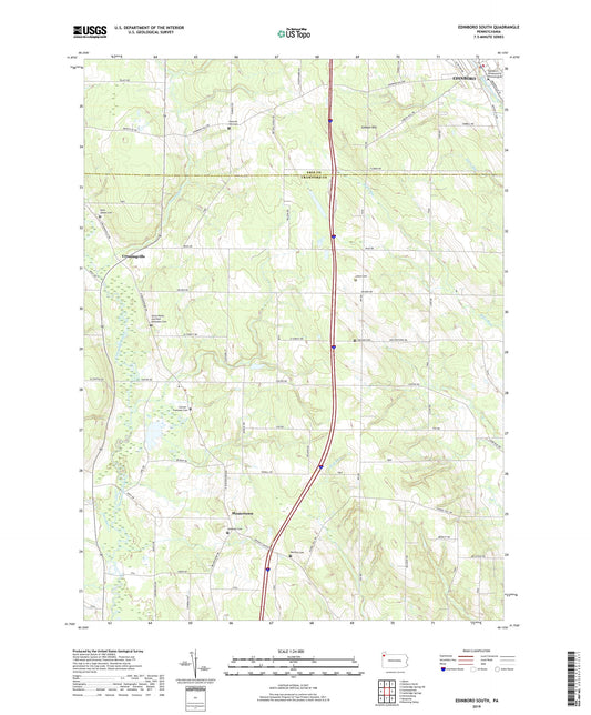 Edinboro South Pennsylvania US Topo Map Image