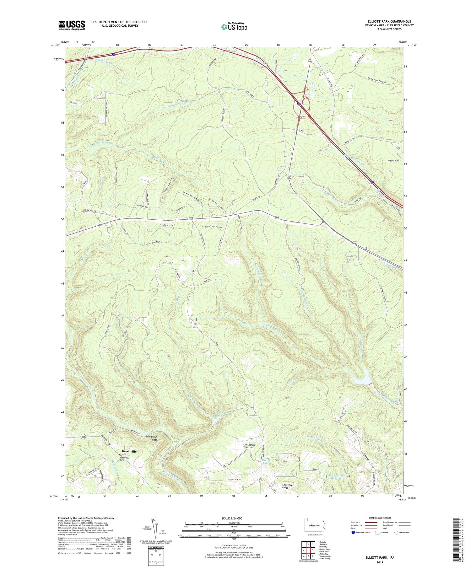 Elliott Park Pennsylvania US Topo Map Image