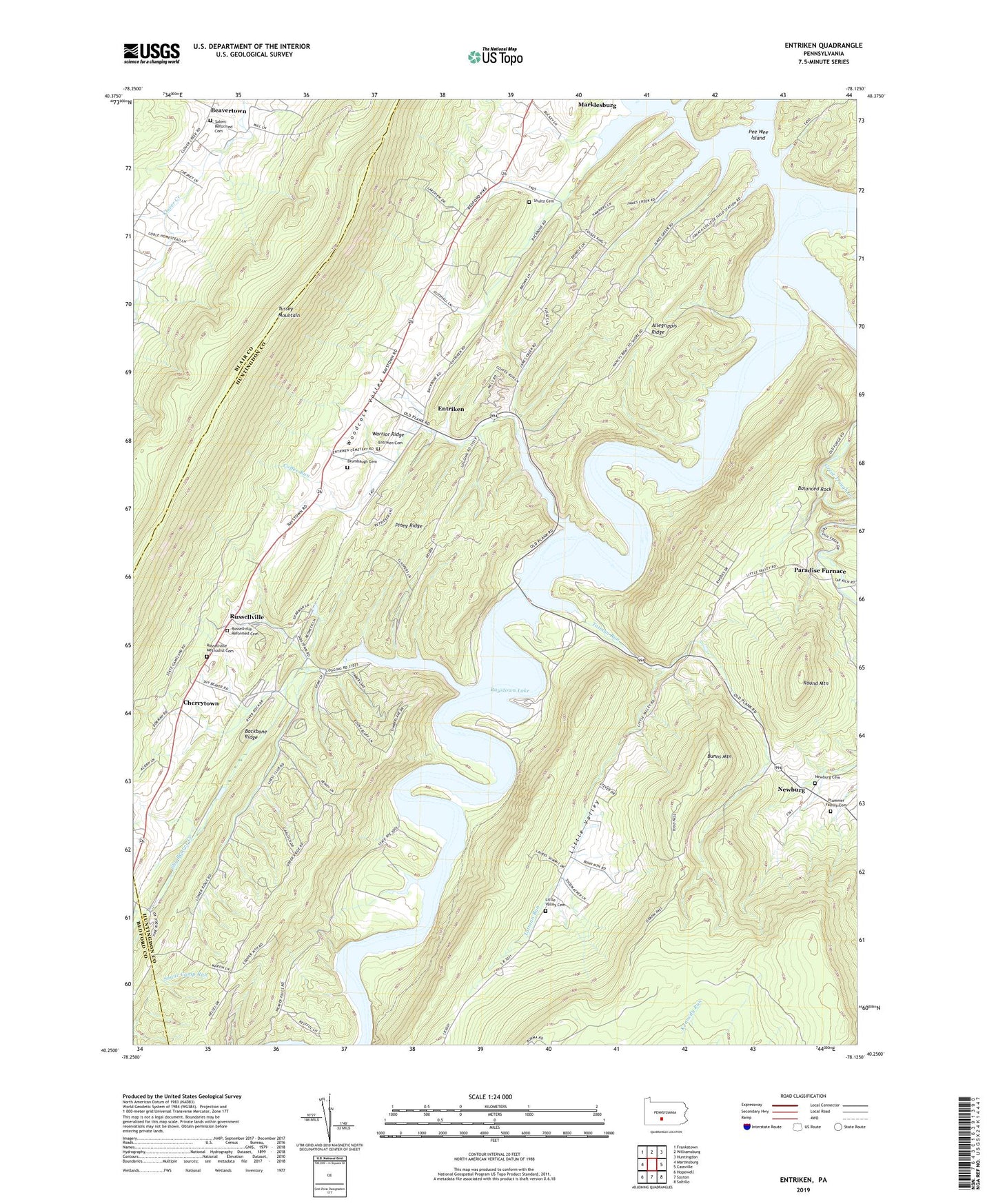 Entriken Pennsylvania US Topo Map Image