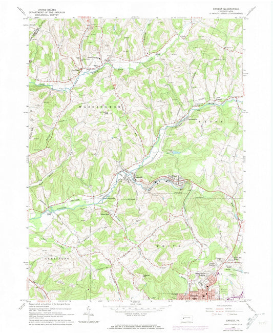 Classic USGS Ernest Pennsylvania 7.5'x7.5' Topo Map Image