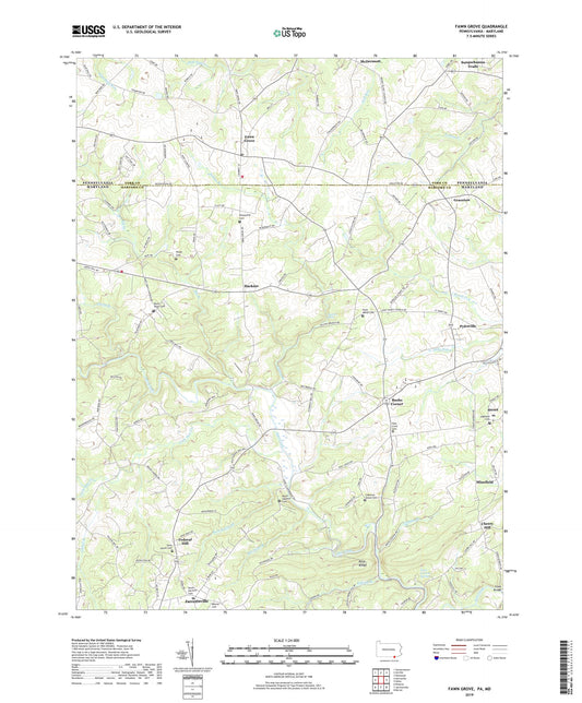 Fawn Grove Pennsylvania US Topo Map Image
