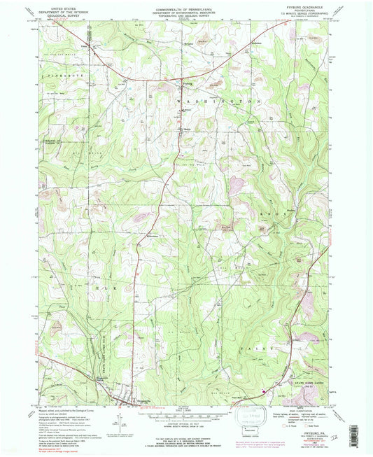 Classic USGS Fryburg Pennsylvania 7.5'x7.5' Topo Map Image
