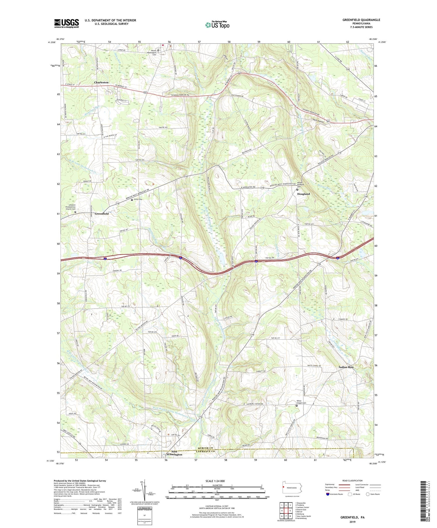 Greenfield Pennsylvania US Topo Map Image