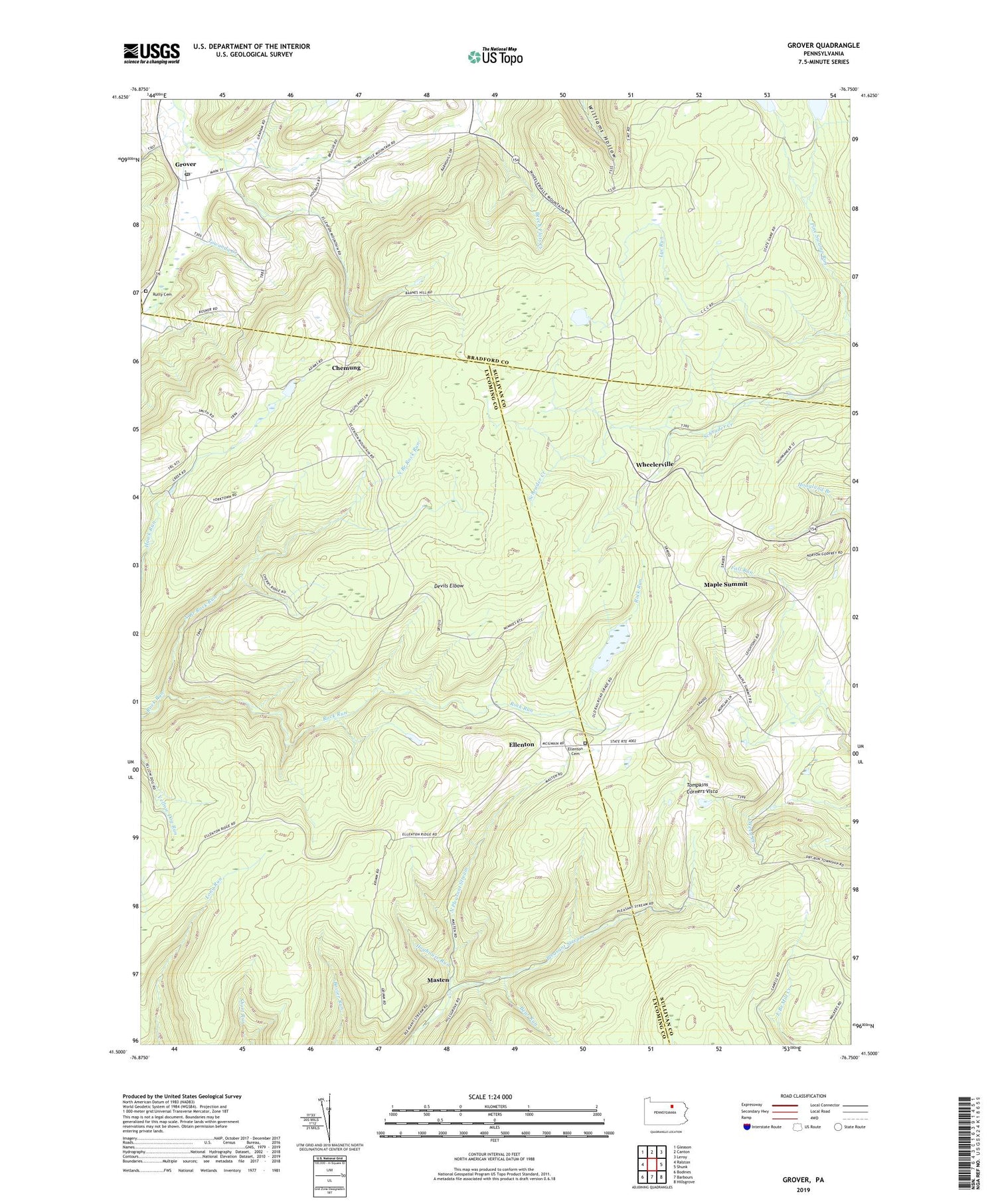 Grover Pennsylvania US Topo Map Image