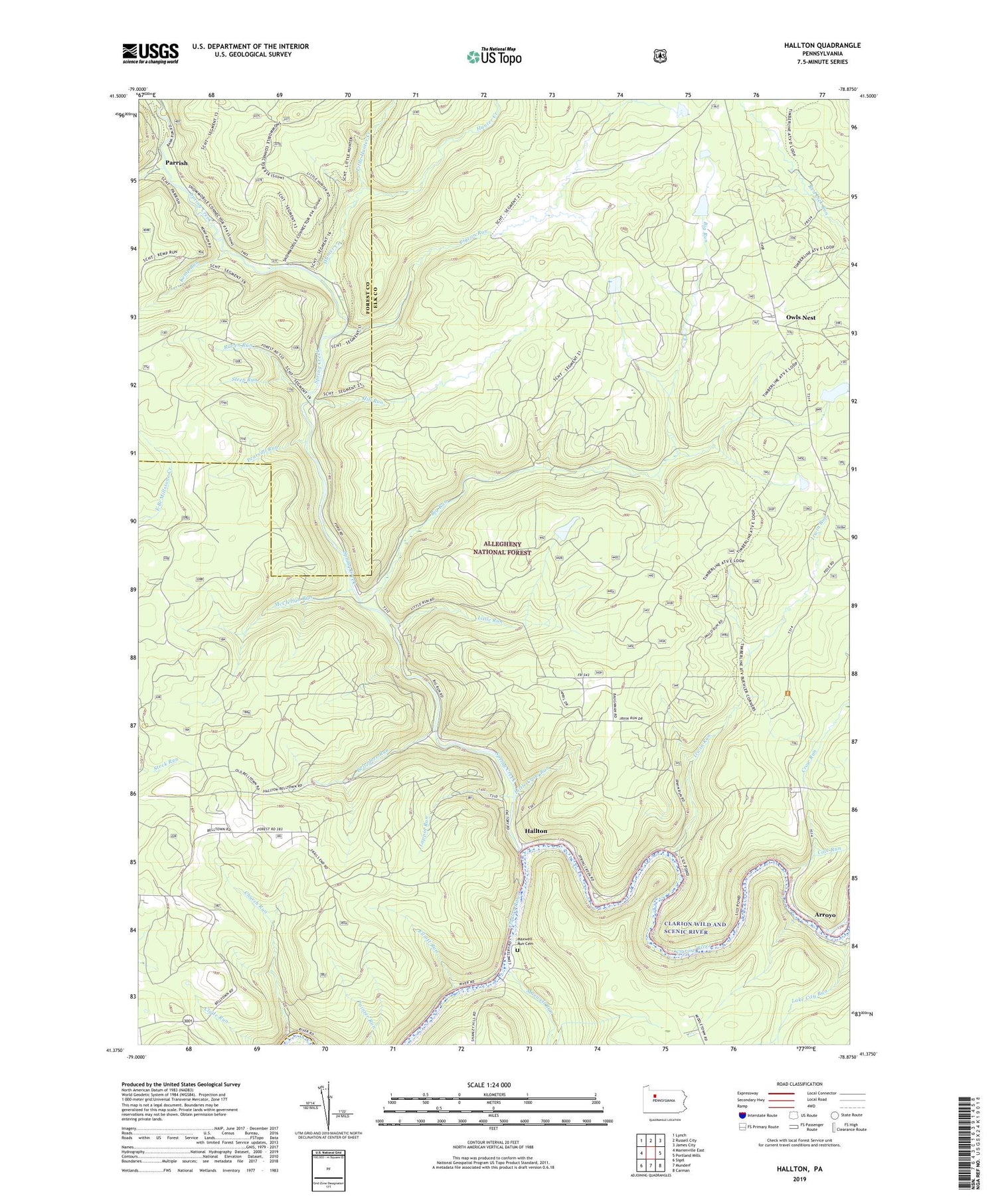 Hallton Pennsylvania US Topo Map Image