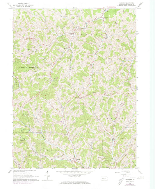 Classic USGS Holbrook Pennsylvania 7.5'x7.5' Topo Map Image