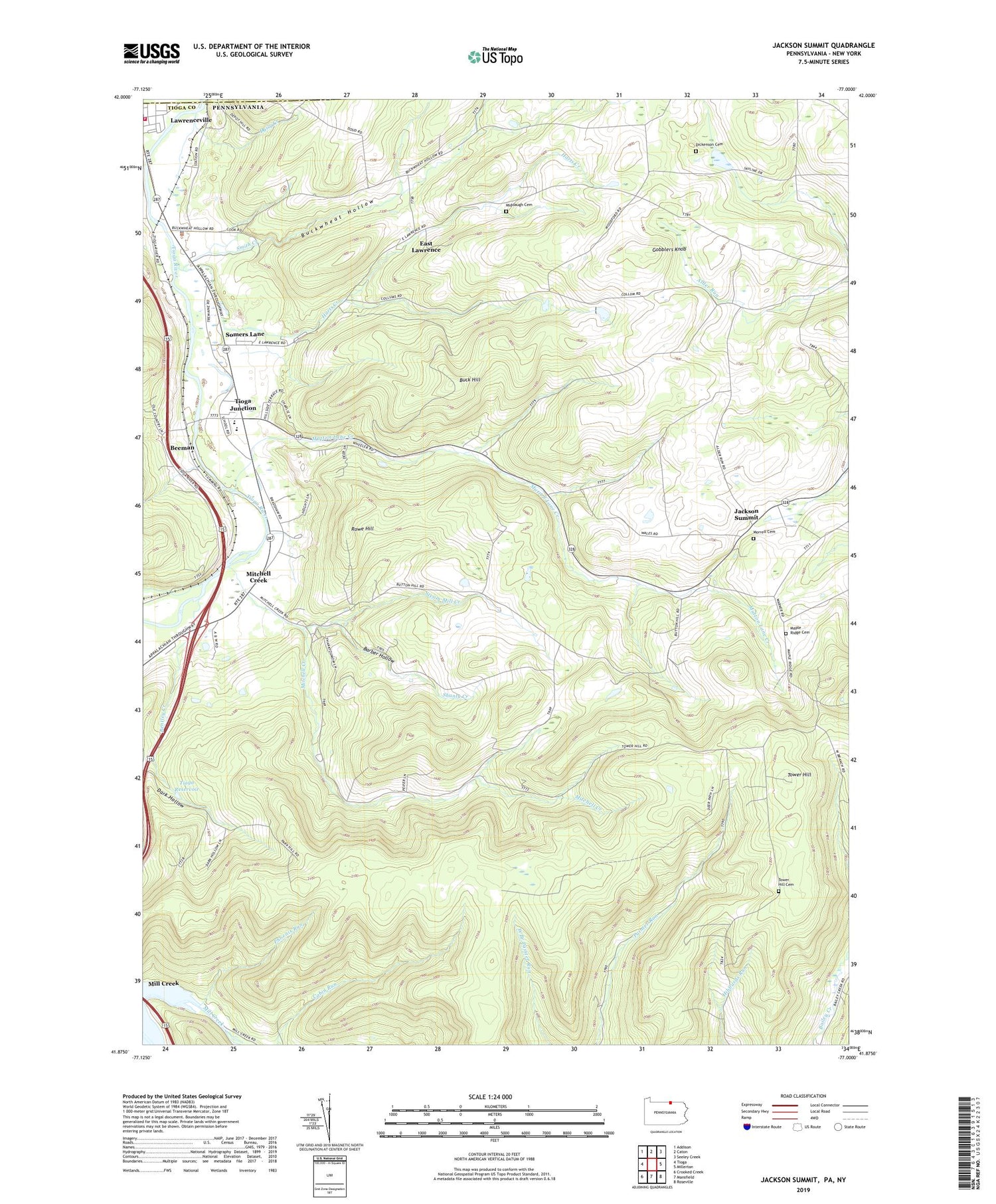 Jackson Summit Pennsylvania US Topo Map Image