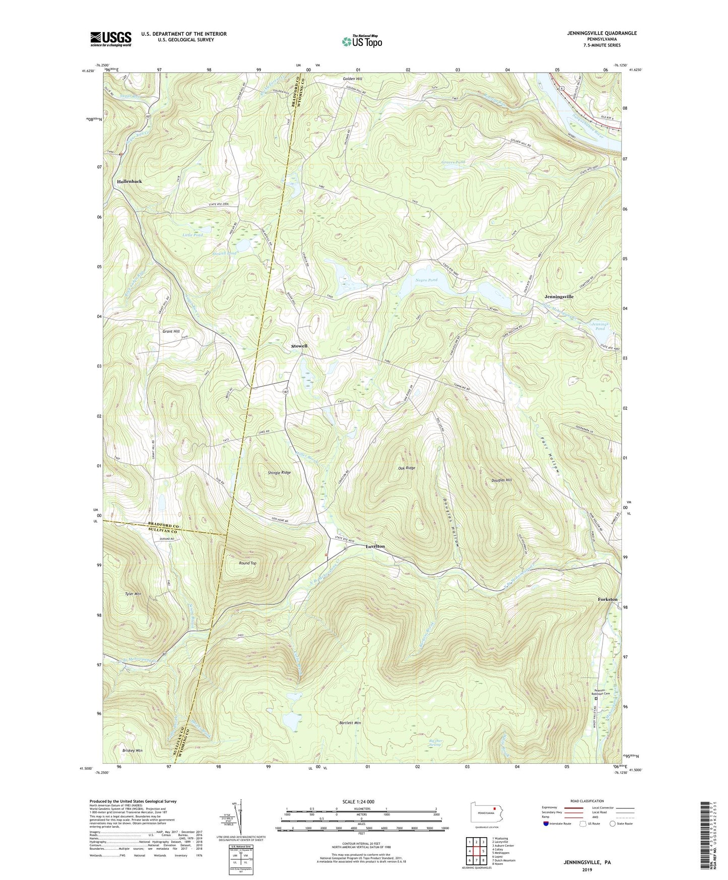 Jenningsville Pennsylvania US Topo Map Image