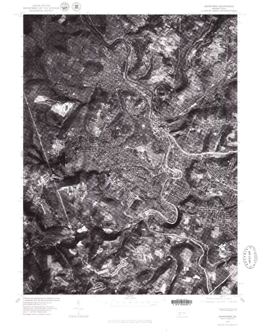Classic USGS Johnstown Pennsylvania 7.5'x7.5' Topo Map Image