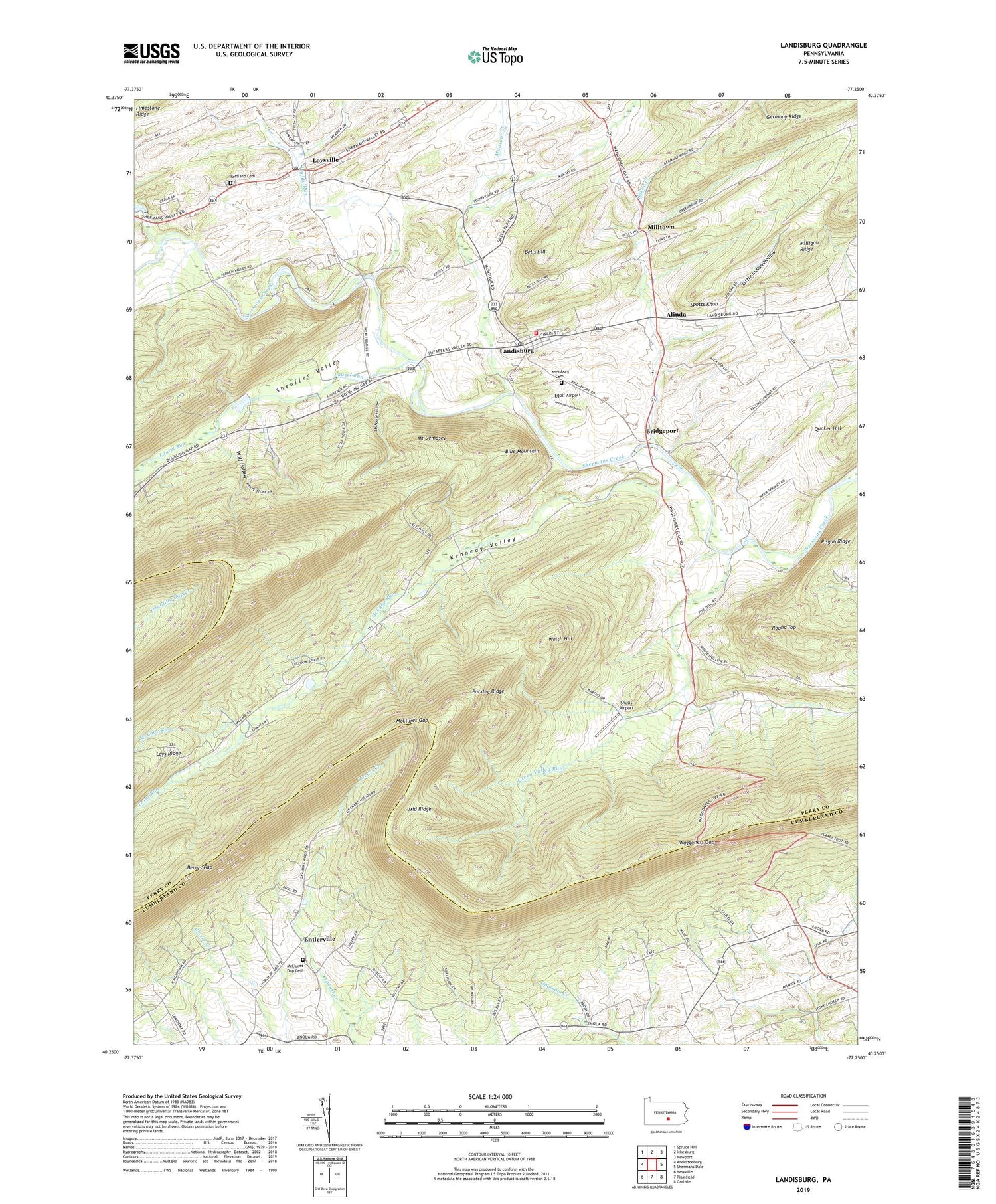 Landisburg Pennsylvania US Topo Map Image