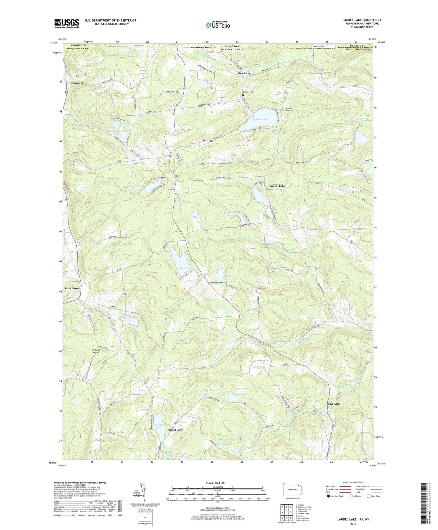 Laurel Lake Pennsylvania US Topo Map Image