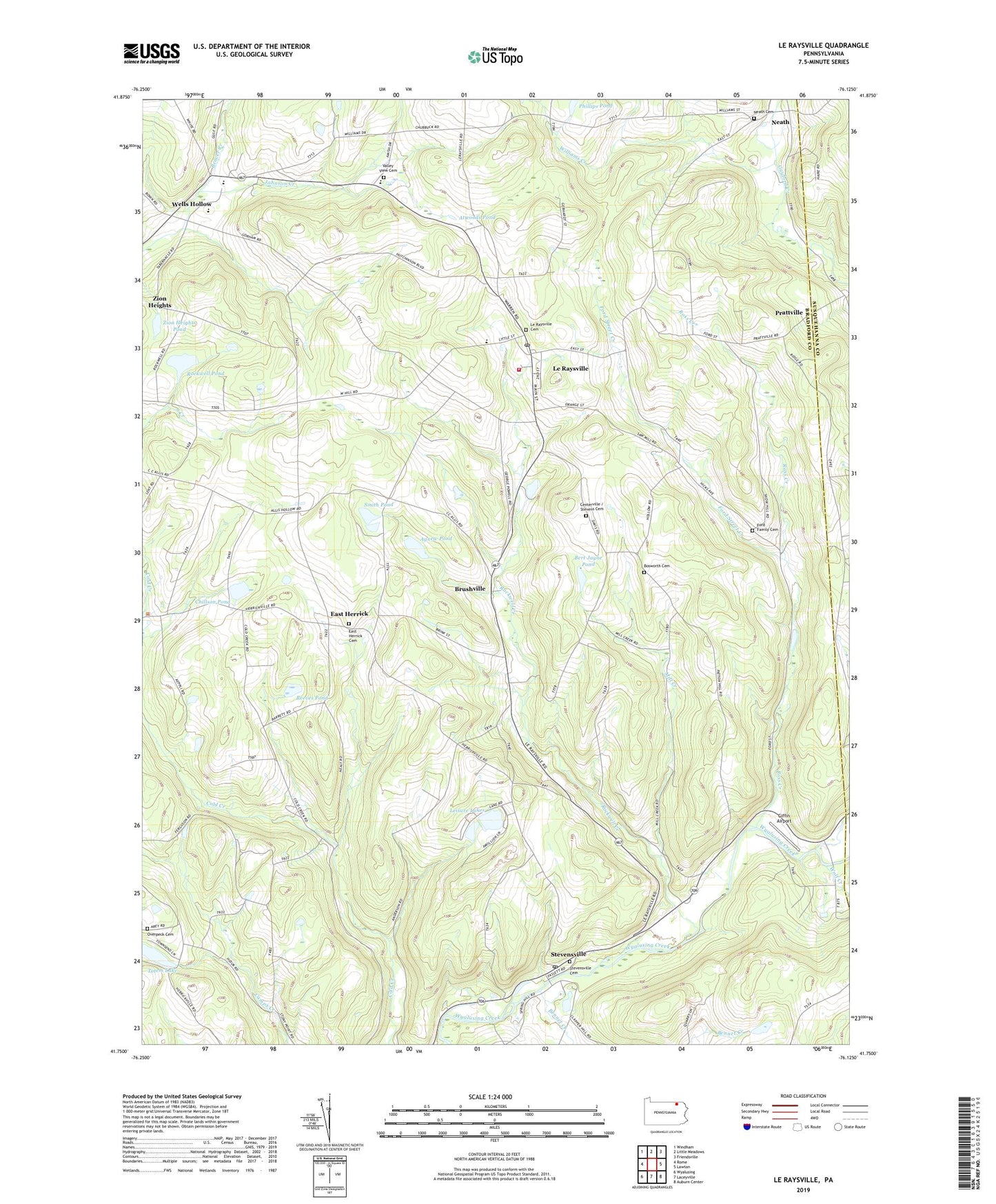 Le Raysville Pennsylvania US Topo Map Image