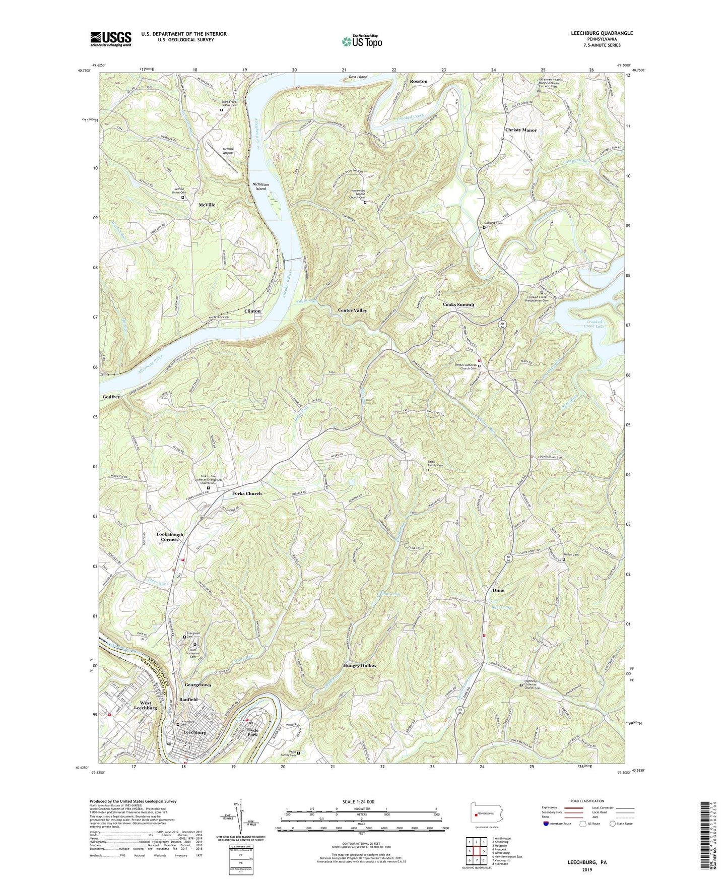 Leechburg Pennsylvania US Topo Map Image