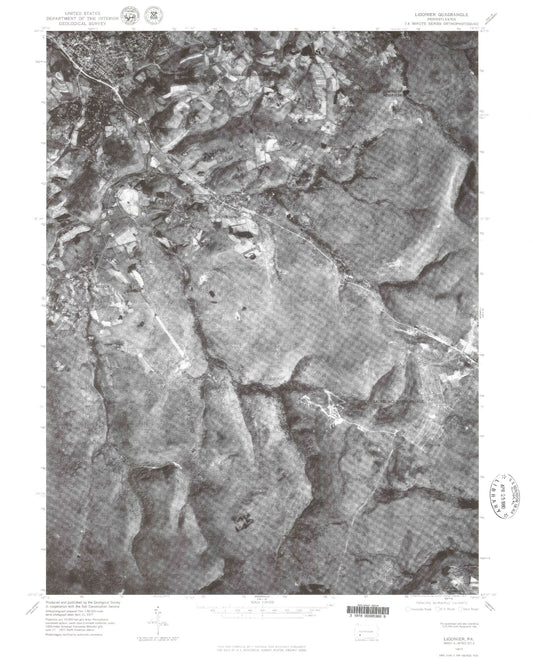 Classic USGS Ligonier Pennsylvania 7.5'x7.5' Topo Map Image