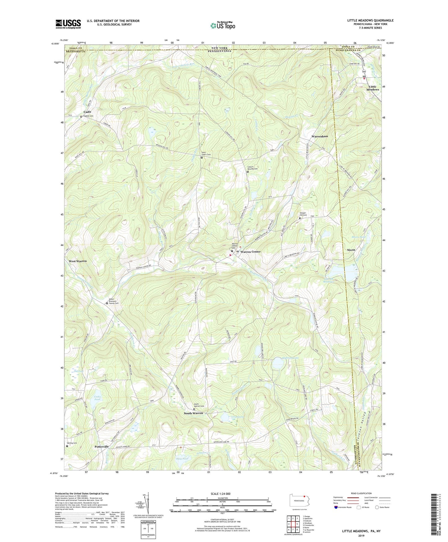 Little Meadows Pennsylvania US Topo Map Image