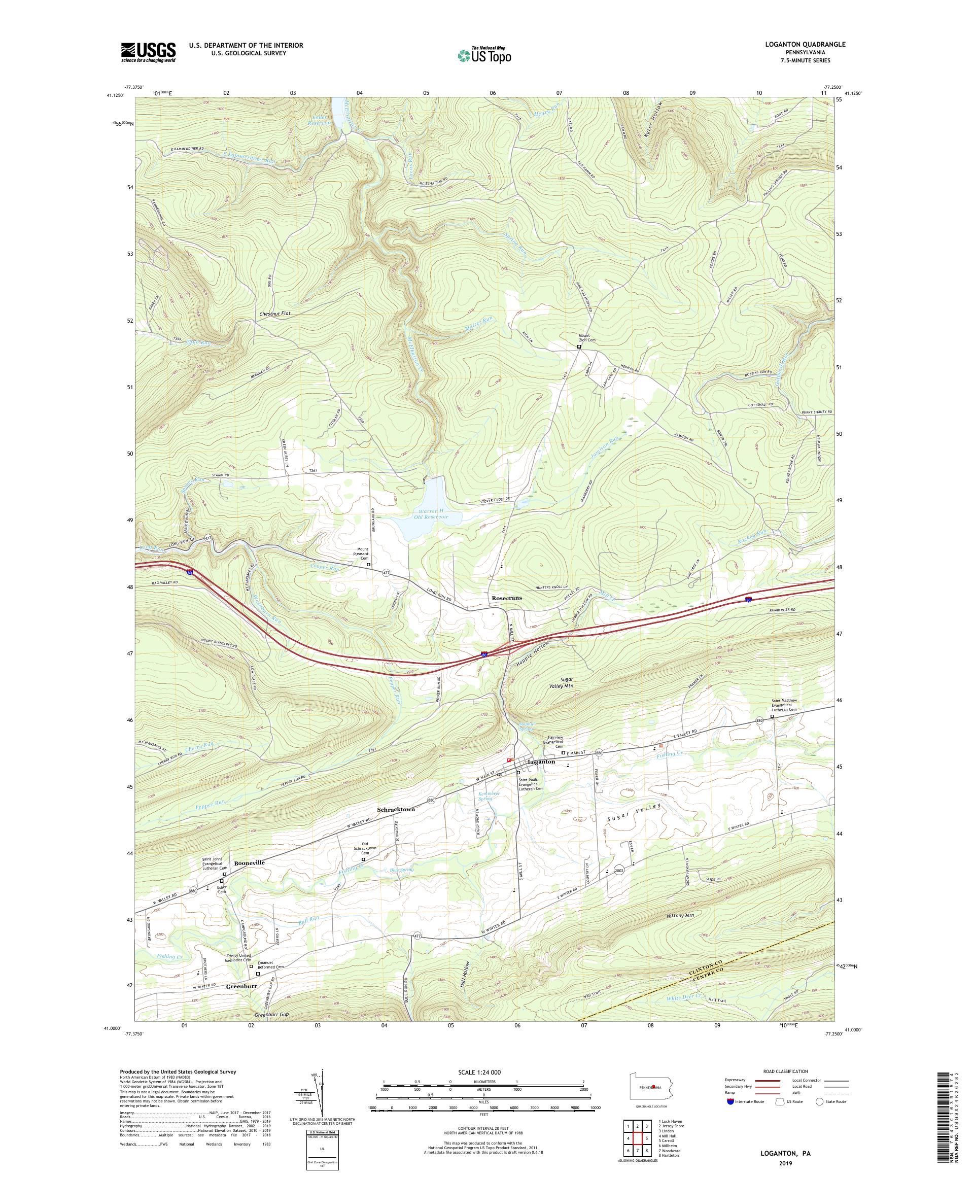 Loganton Pennsylvania US Topo Map – MyTopo Map Store