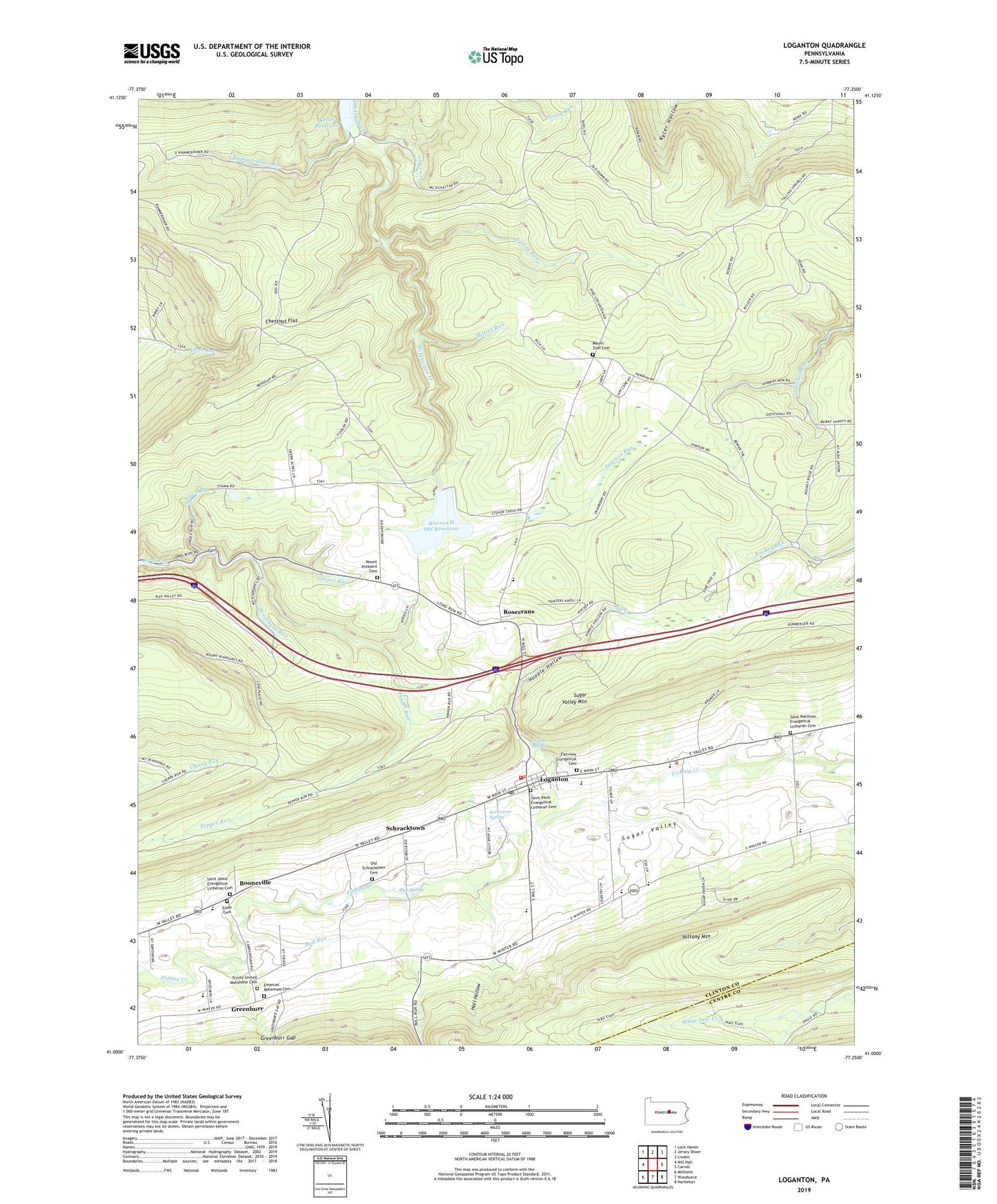 Loganton Pennsylvania US Topo Map Image