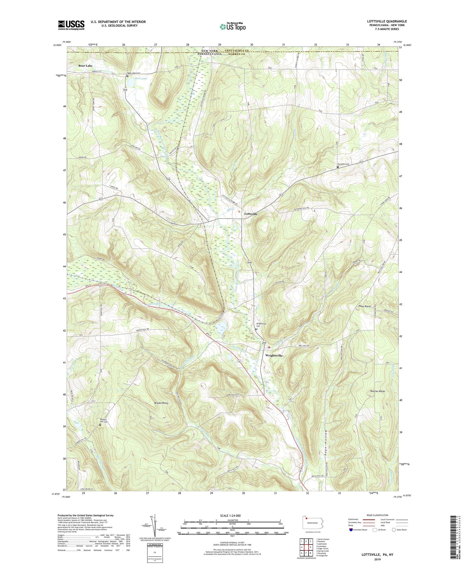 Lottsville Pennsylvania US Topo Map Image