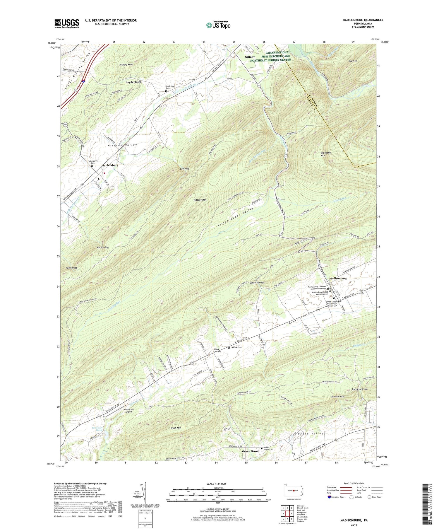 Madisonburg Pennsylvania US Topo Map Image