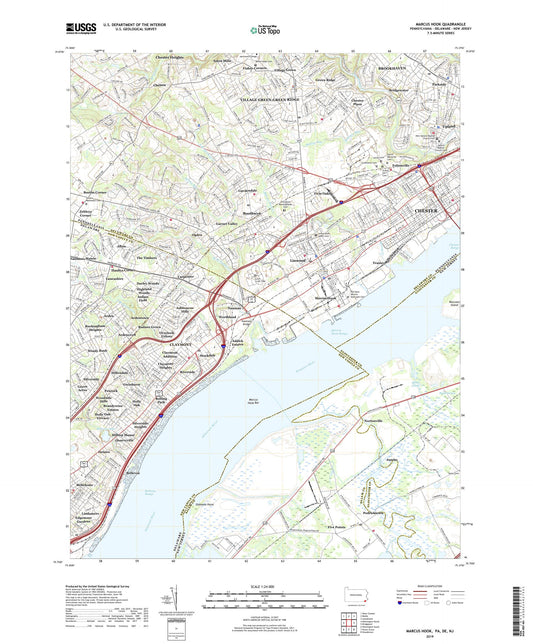Marcus Hook Pennsylvania US Topo Map Image
