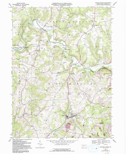 Classic USGS Marion Center Pennsylvania 7.5'x7.5' Topo Map Image