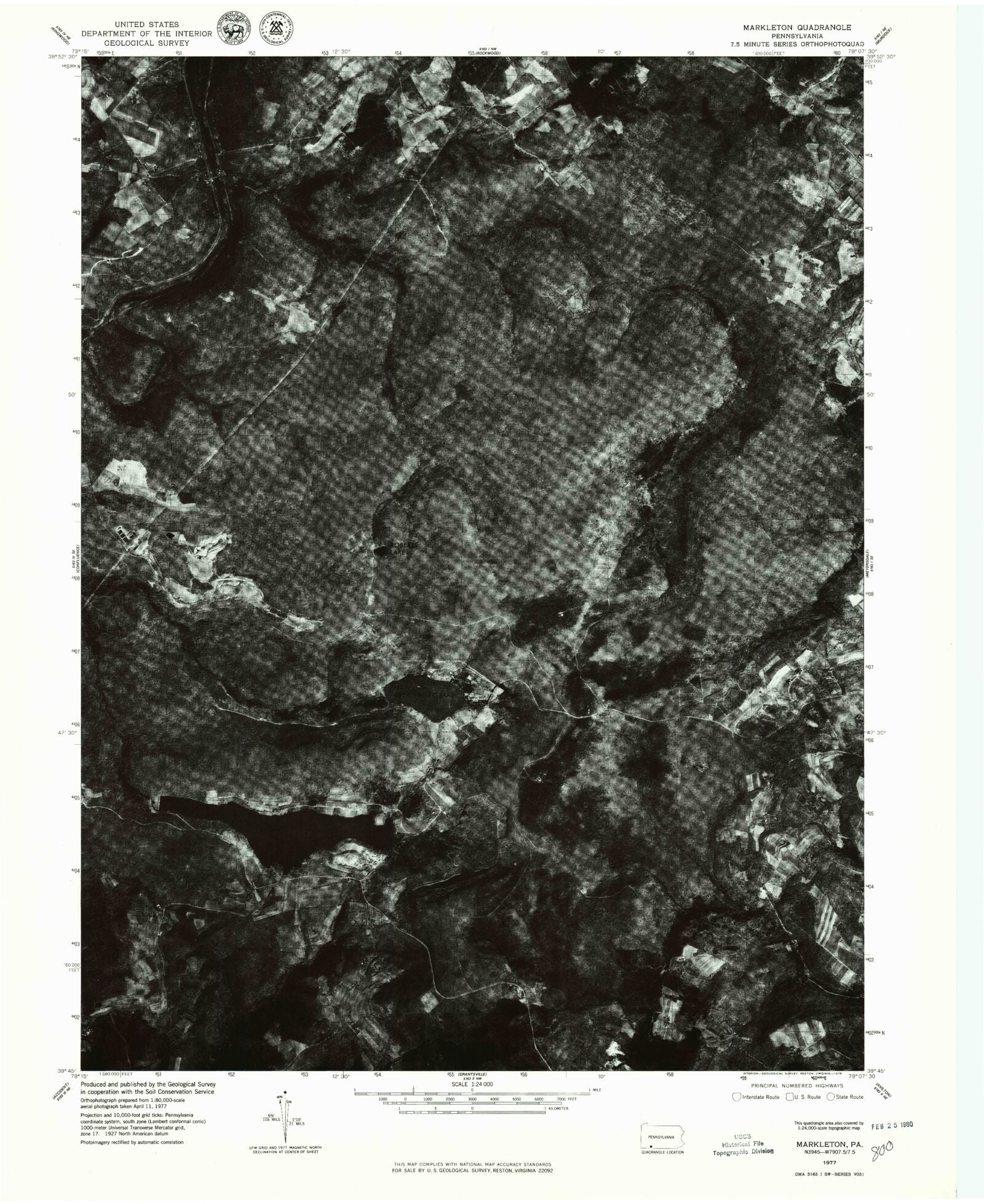 Classic USGS Markleton Pennsylvania 7.5'x7.5' Topo Map – MyTopo Map Store