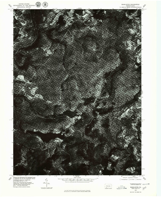 Classic USGS Markleton Pennsylvania 7.5'x7.5' Topo Map Image
