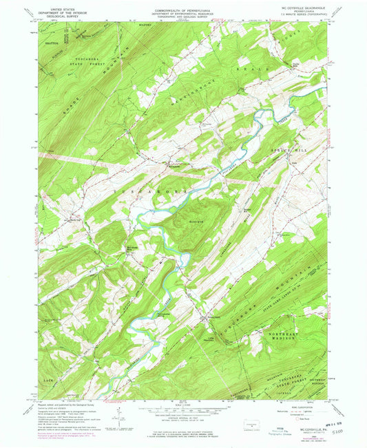 Classic USGS McCoysville Pennsylvania 7.5'x7.5' Topo Map Image