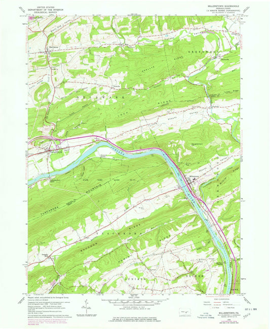 Classic USGS Millerstown Pennsylvania 7.5'x7.5' Topo Map Image