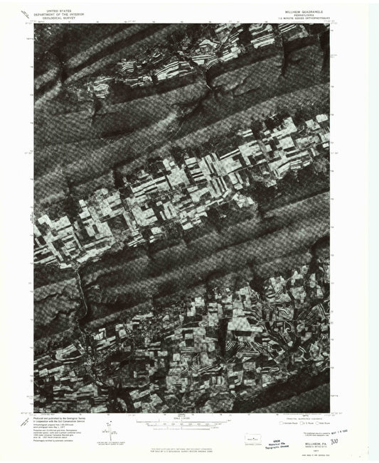 Classic USGS Millheim Pennsylvania 7.5'x7.5' Topo Map Image