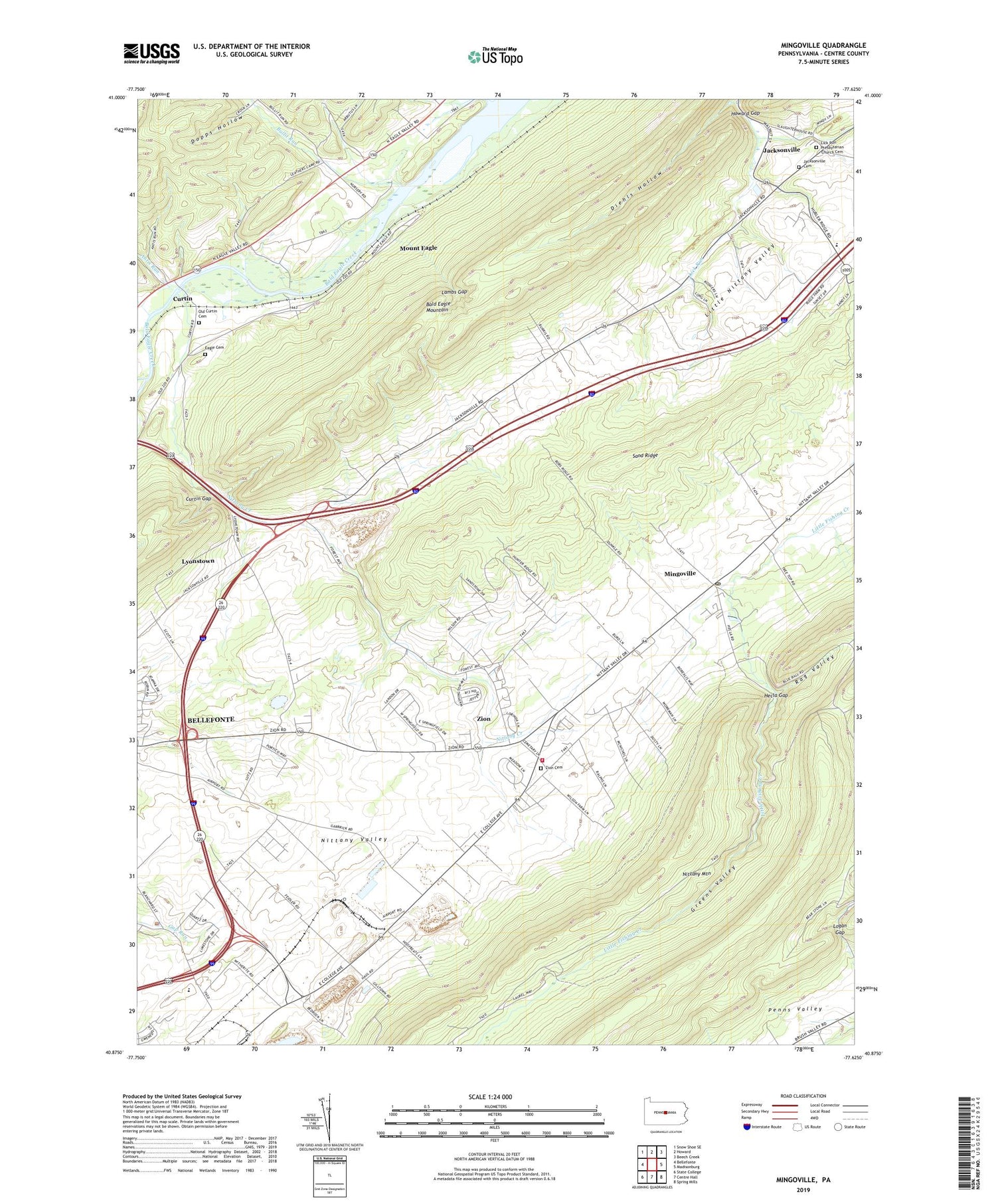 Mingoville Pennsylvania US Topo Map Image