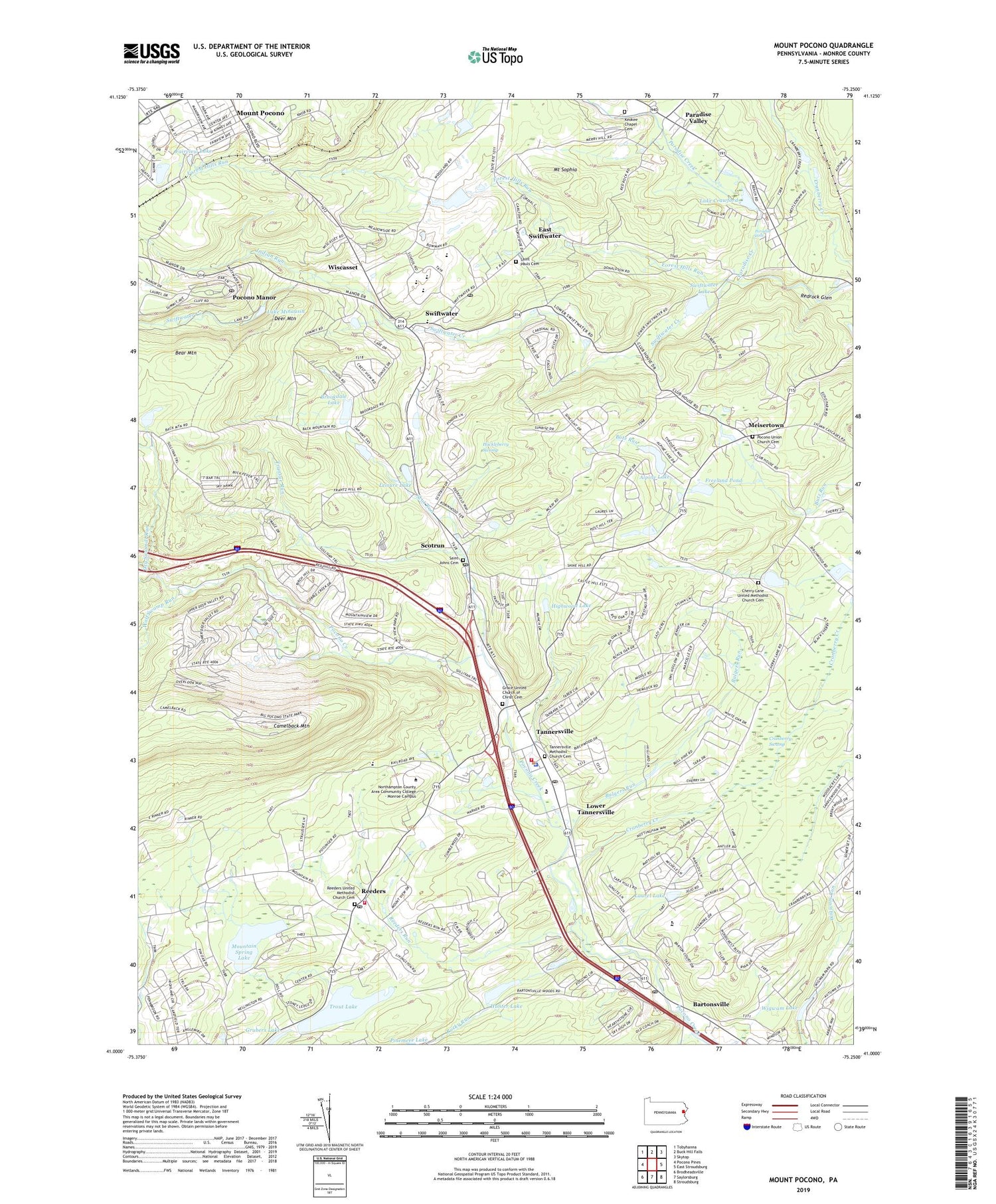 Mount Pocono Pennsylvania US Topo Map Image