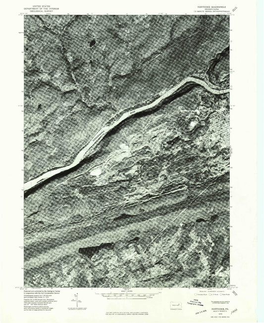 Classic USGS Nanticoke Pennsylvania 7.5'x7.5' Topo Map Image