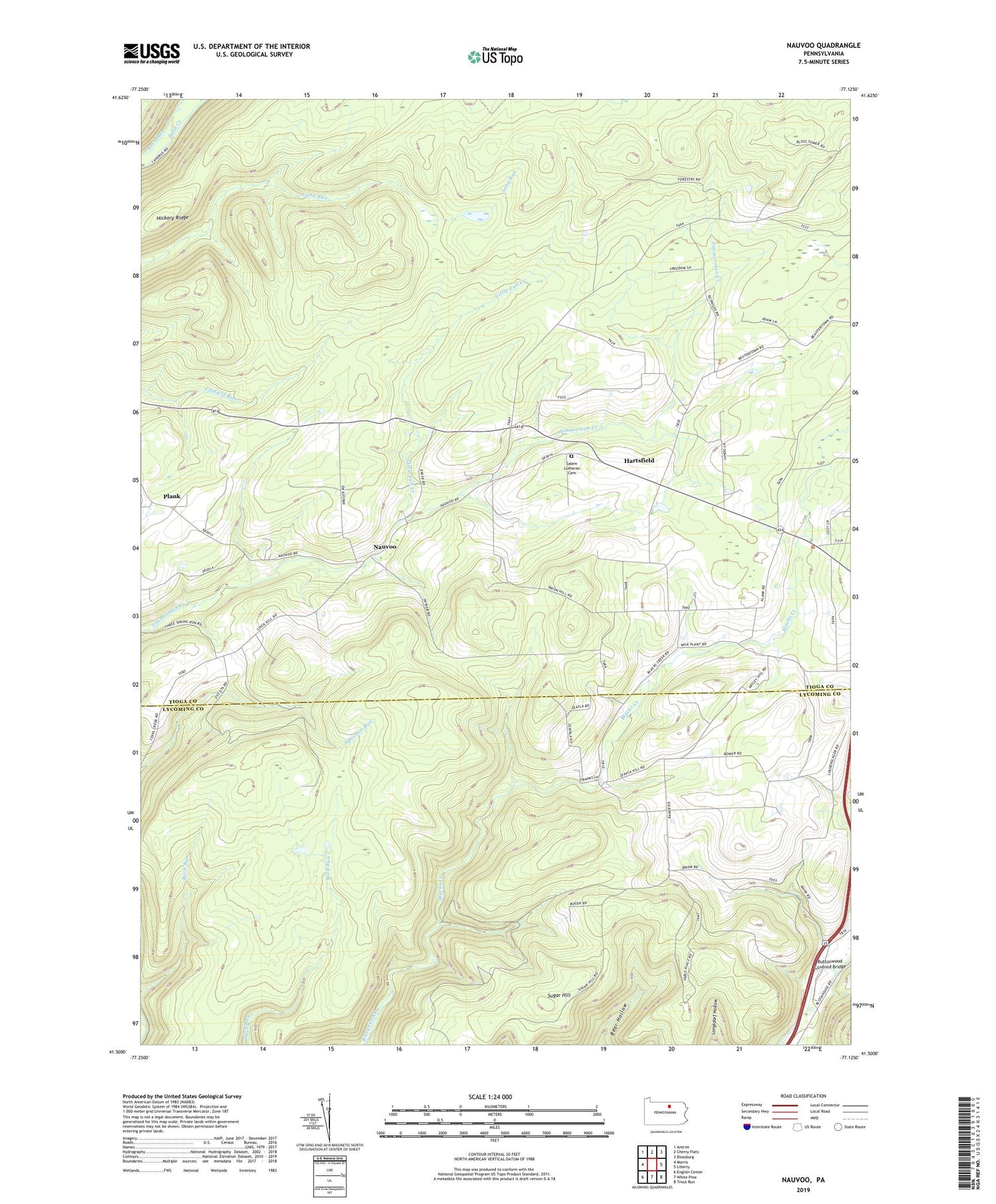 Nauvoo Pennsylvania US Topo Map Image