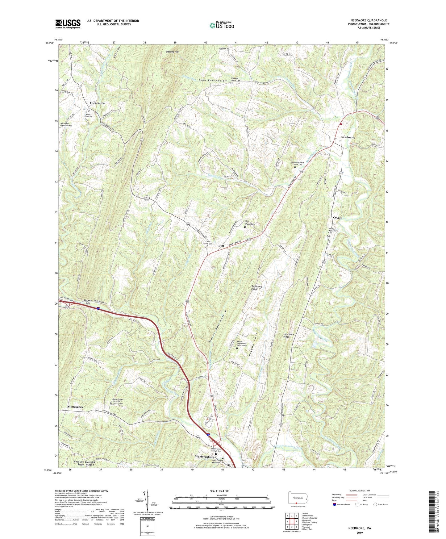 Needmore Pennsylvania US Topo Map Image