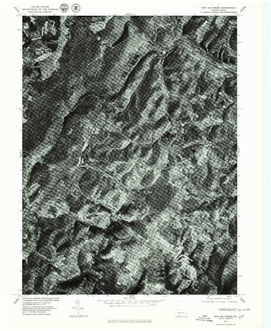 Classic USGS New Baltimore Pennsylvania 7.5'x7.5' Topo Map Image
